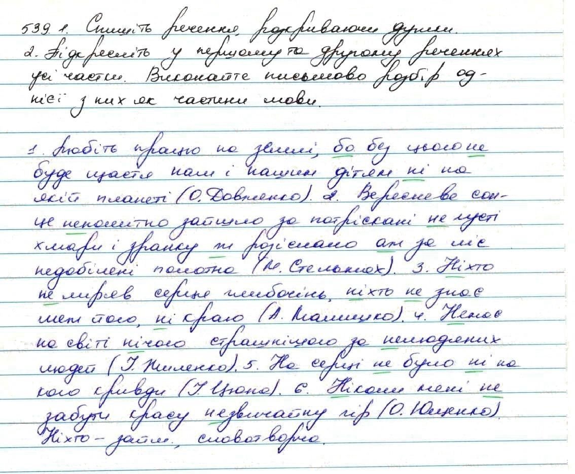 Вправа 539 українська мова 7 клас Заболотний 2015