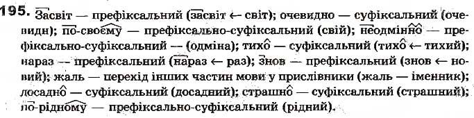 Вправа 195 українська мова 7 клас Ворон 2015