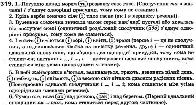 Вправа 319 українська мова 7 клас Ворон 2015