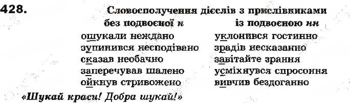 Вправа 428 українська мова 7 клас Ворон 2015