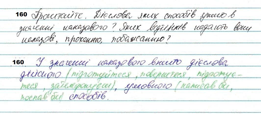 Вправа 160 українська мова 7 клас Глазова 2020