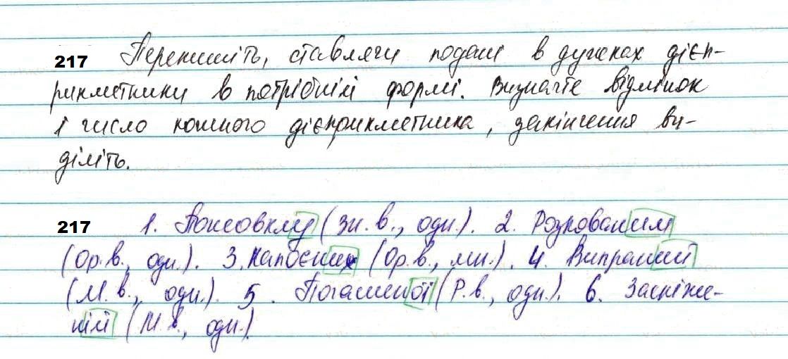 Вправа 217 українська мова 7 клас Глазова 2020
