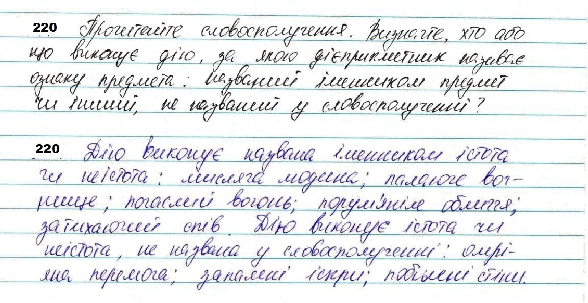 Вправа 220 українська мова 7 клас Глазова 2020