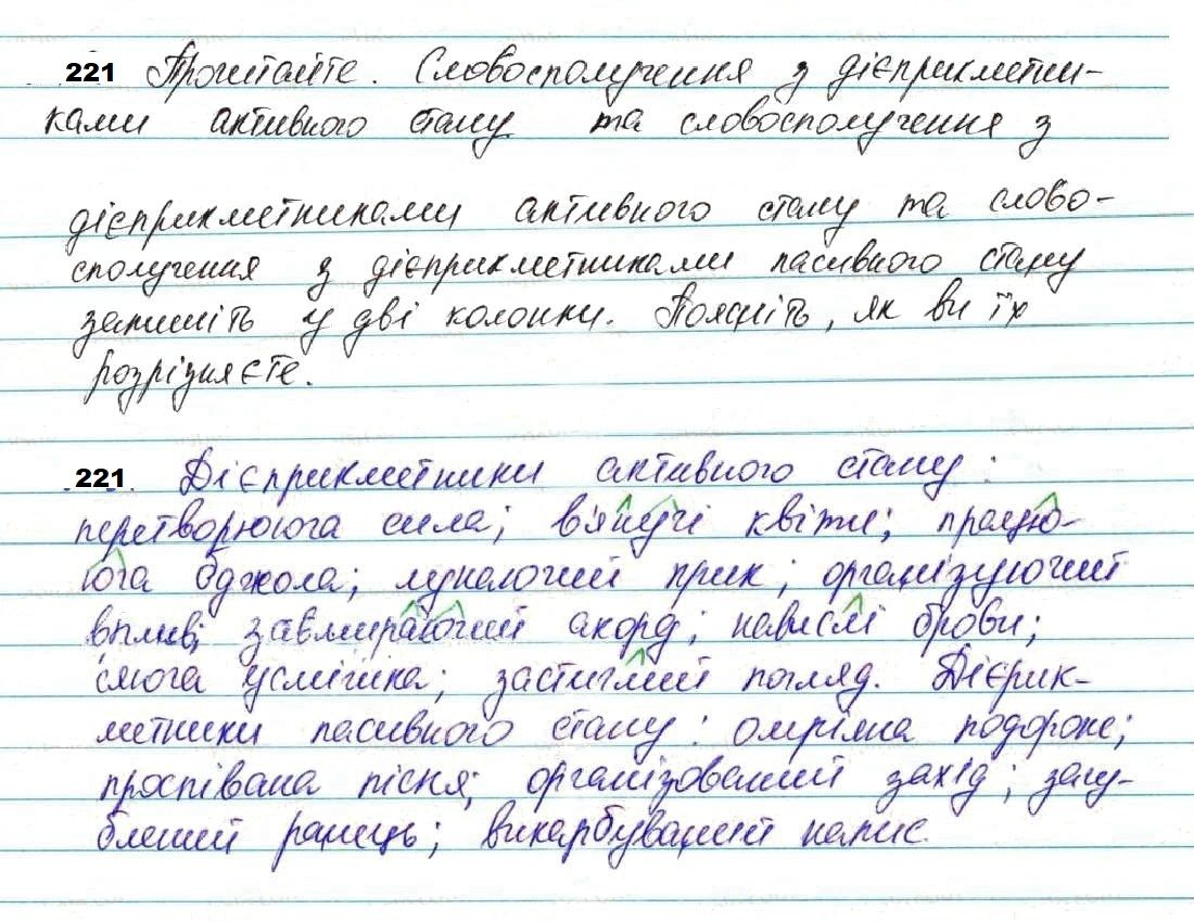Вправа 221 українська мова 7 клас Глазова 2020