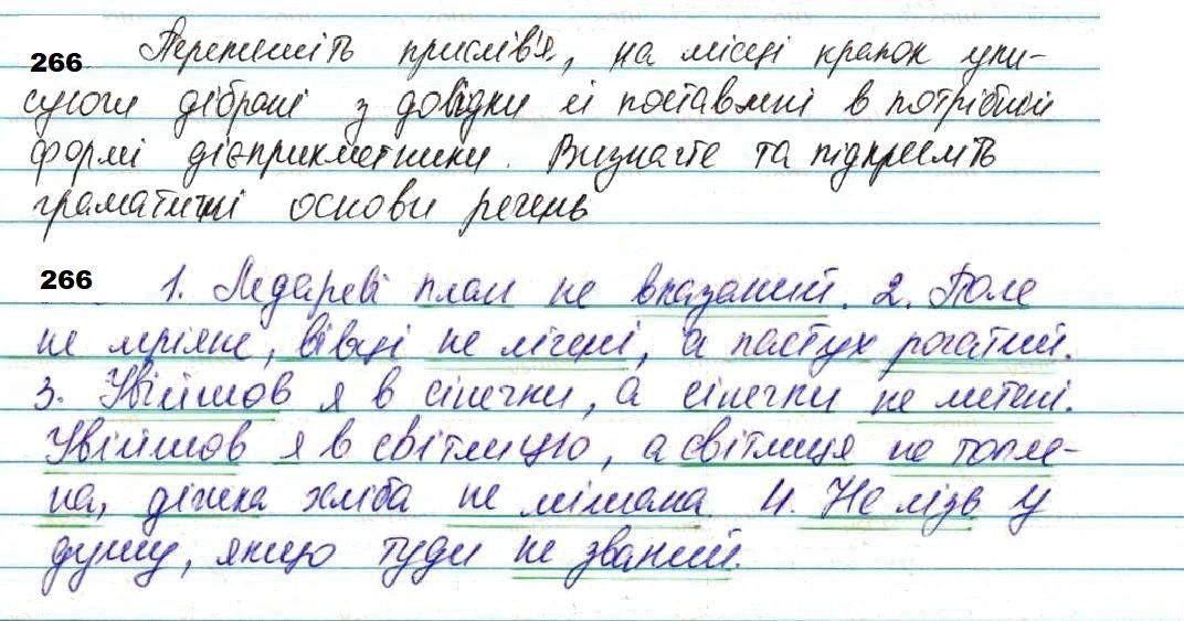 Вправа 266 українська мова 7 клас Глазова 2020