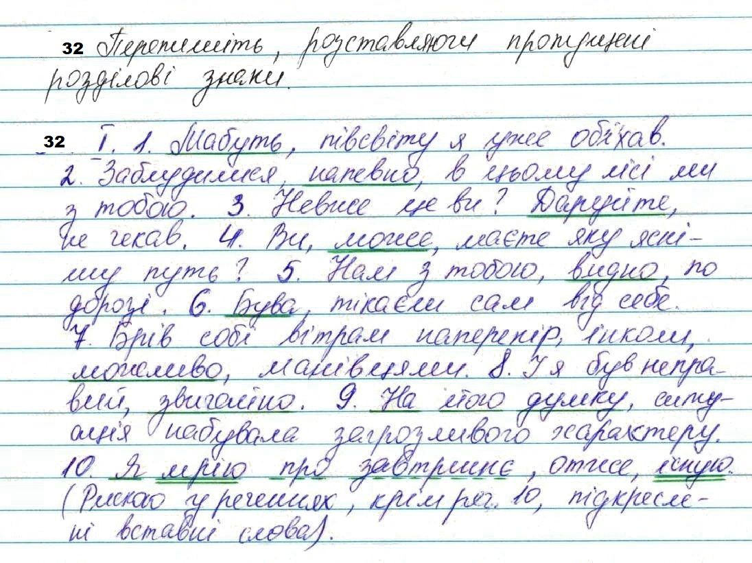 Вправа 32 українська мова 7 клас Глазова 2020