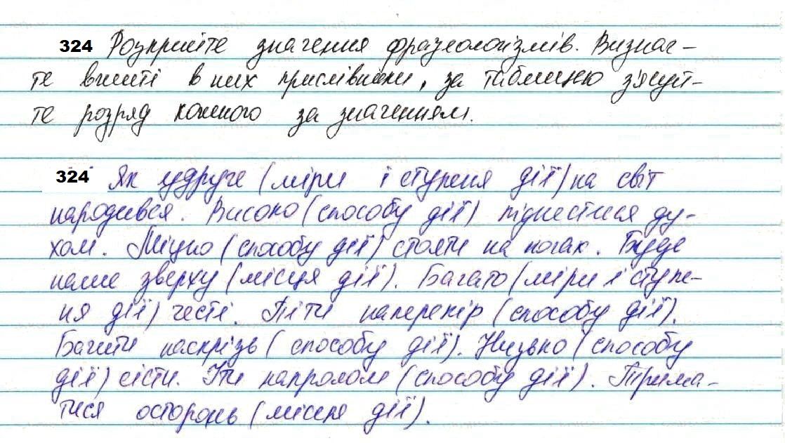 Вправа 324 українська мова 7 клас Глазова 2020
