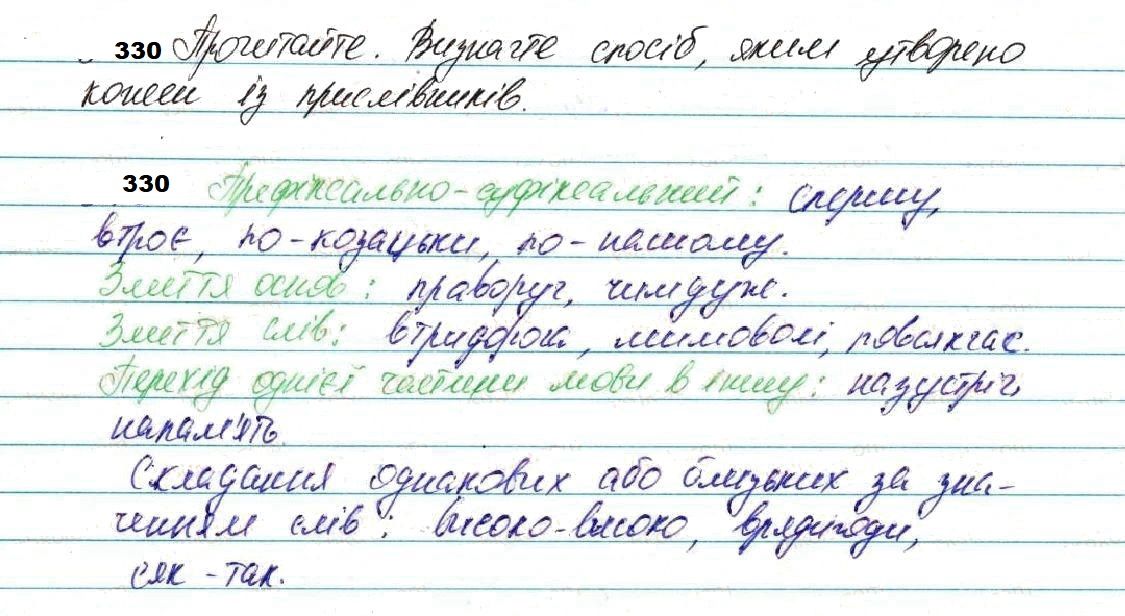 Вправа 330 українська мова 7 клас Глазова 2020