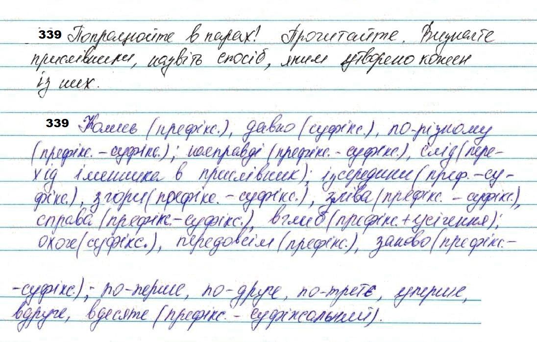Вправа 339 українська мова 7 клас Глазова 2020