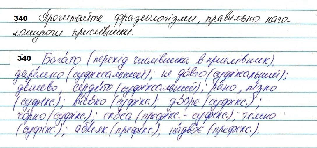 Вправа 340 українська мова 7 клас Глазова 2020