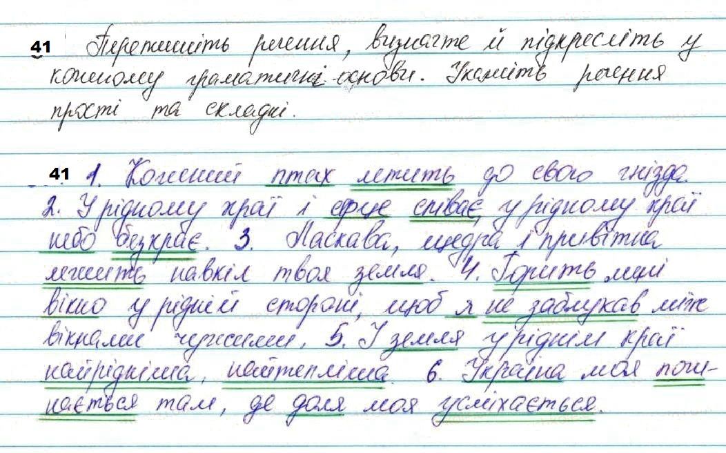 Вправа 41 українська мова 7 клас Глазова 2020