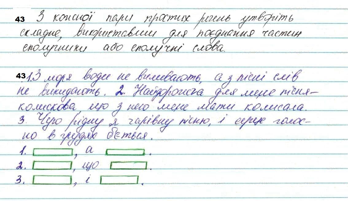 Вправа 43 українська мова 7 клас Глазова 2020