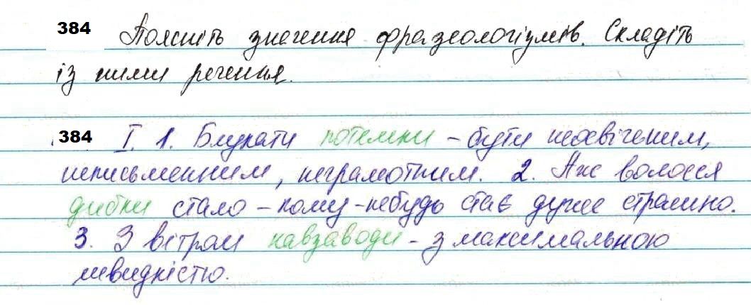 Вправа 384 українська мова 7 клас Глазова 2020