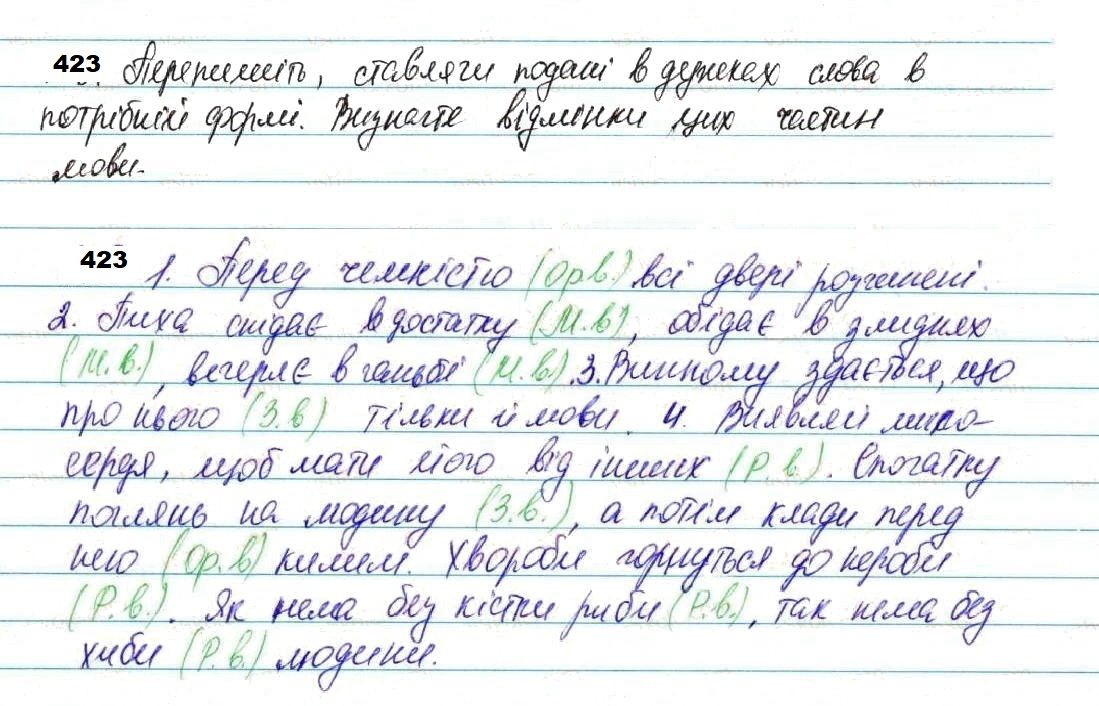 Вправа 423 українська мова 7 клас Глазова 2020
