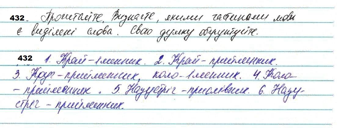 Вправа 432 українська мова 7 клас Глазова 2020