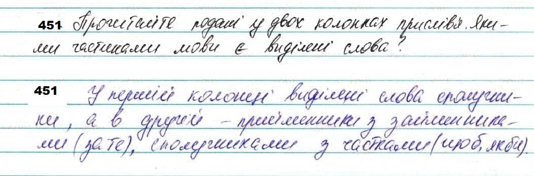 Вправа 451 українська мова 7 клас Глазова 2020