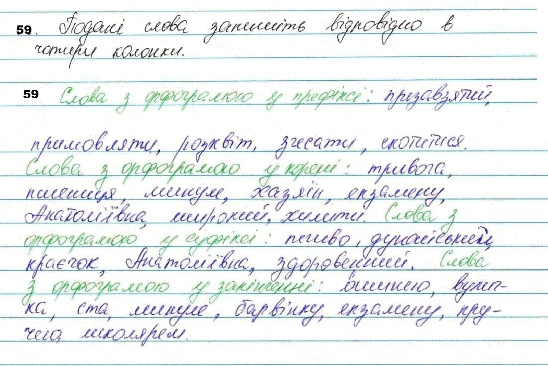 Вправа 59 українська мова 7 клас Глазова 2020