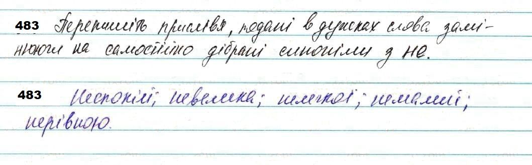 Вправа 483 українська мова 7 клас Глазова 2020