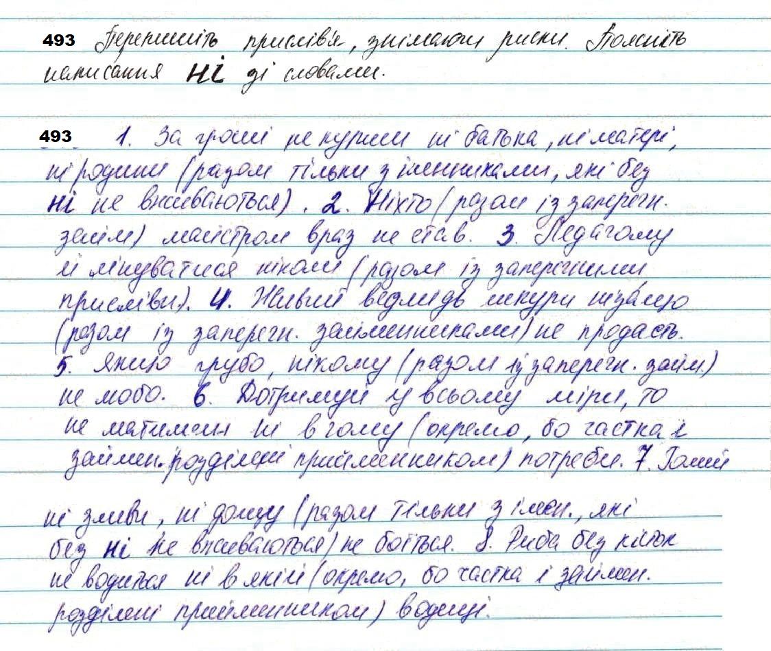Вправа 493 українська мова 7 клас Глазова 2020