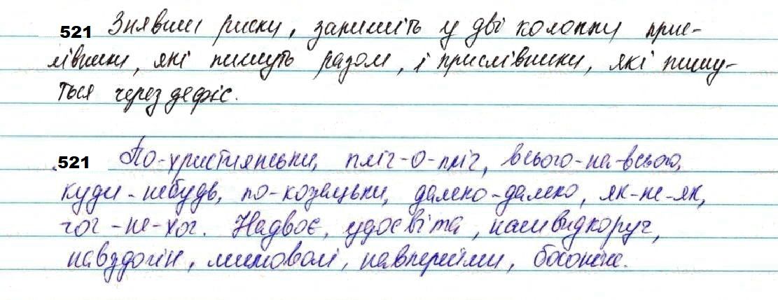 Вправа 521 українська мова 7 клас Глазова 2020