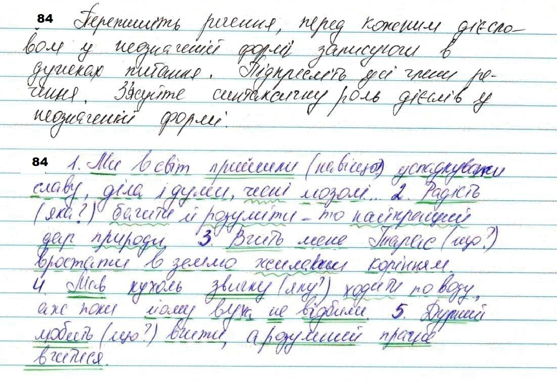 Вправа 84 з української мови 7 класу Глазова 2020 - Екстра ГДЗ