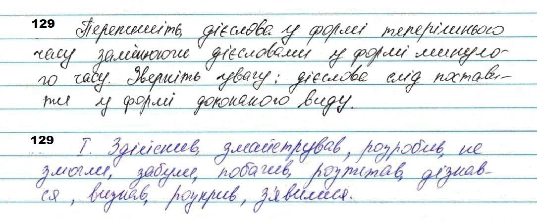 Вправа 129 українська мова 7 клас Глазова 2020