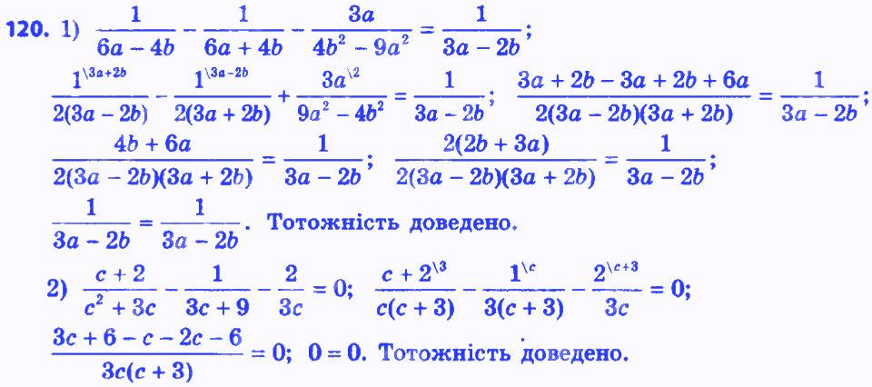 Вправа 120 алгебра 8 клас Мерзляк 2016