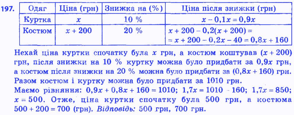 Вправа 197 алгебра 8 клас Мерзляк 2016