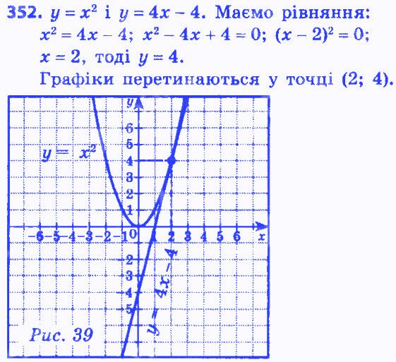 Вправа 352 алгебра 8 клас Мерзляк 2016