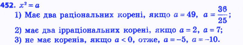 Вправа 452 алгебра 8 клас Мерзляк 2016