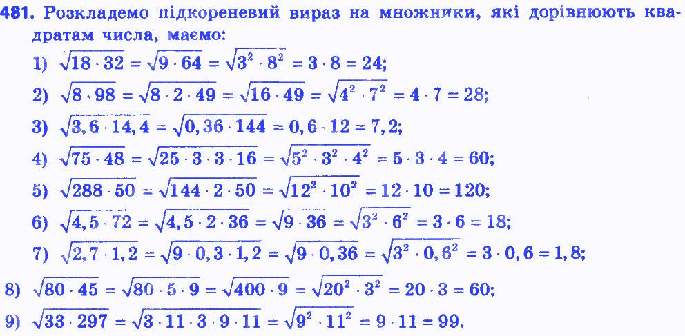 Вправа 481 алгебра 8 клас Мерзляк 2016