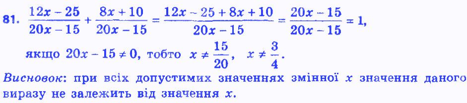 Вправа 81 алгебра 8 клас Мерзляк 2016