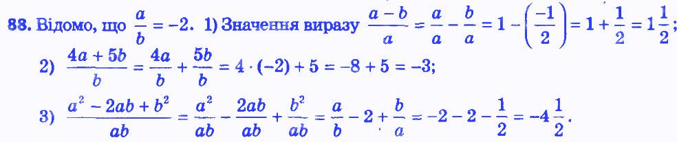 Вправа 88 алгебра 8 клас Мерзляк 2016