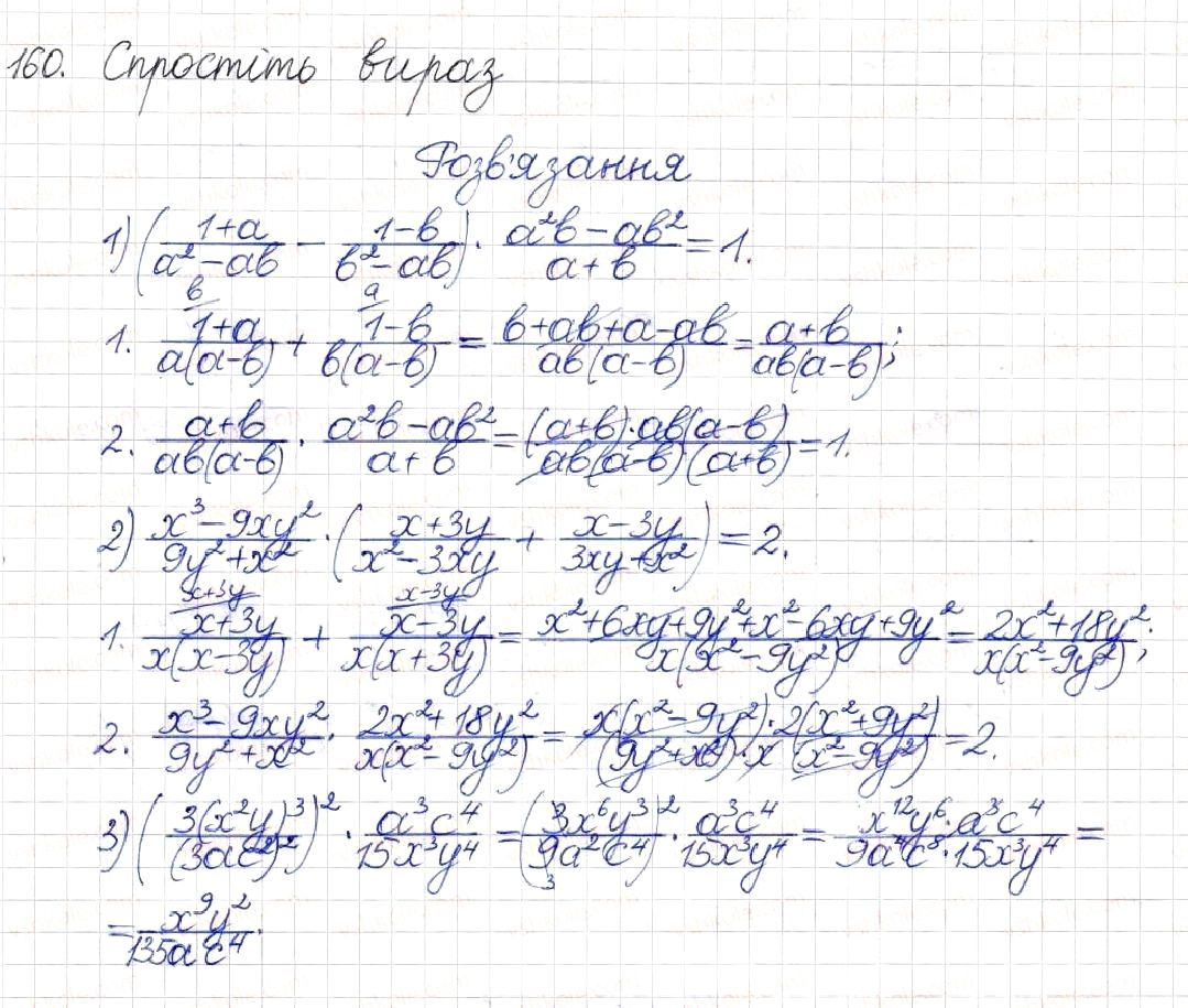 Вправа 160 алгебра 8 клас Будна Тарасенкова Коломієць 2016