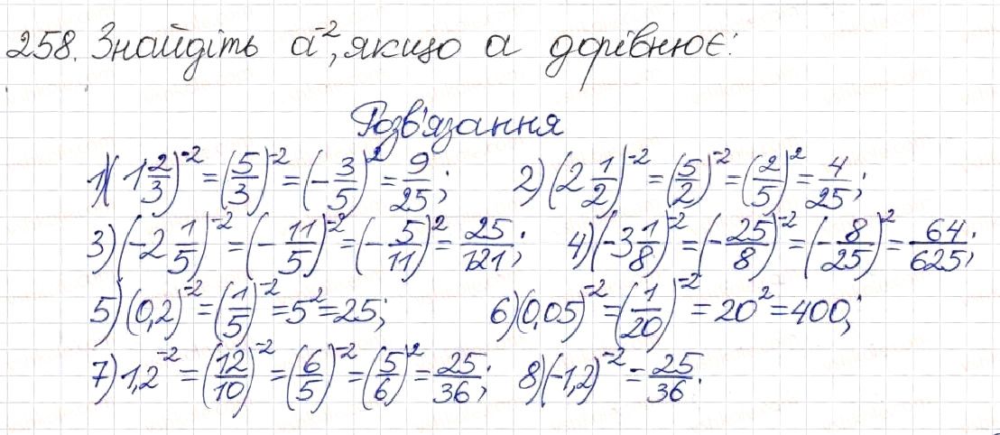 Вправа 258 алгебра 8 клас Будна Тарасенкова Коломієць 2016