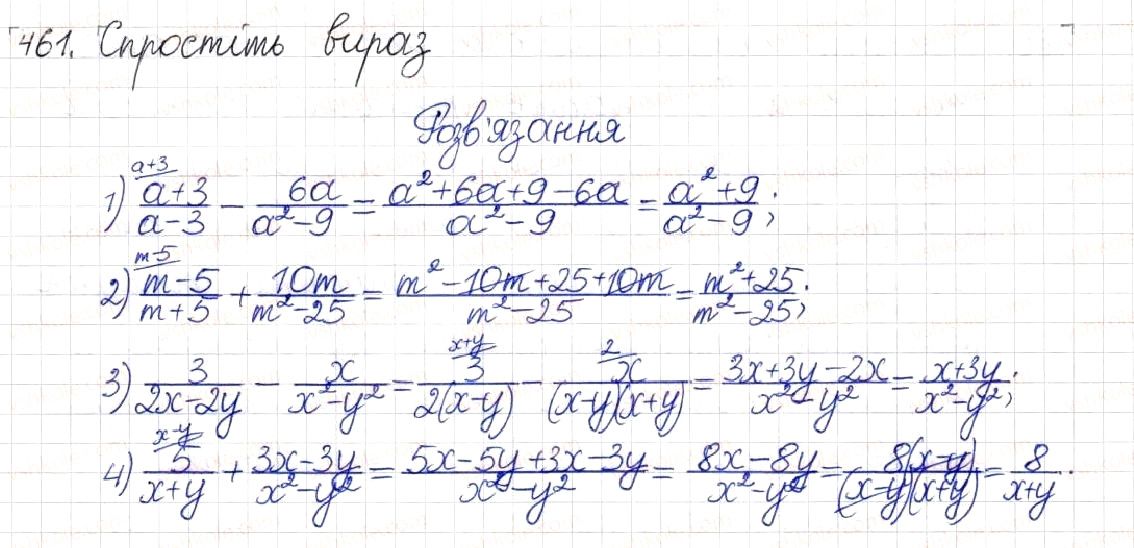 Вправа 461 алгебра 8 клас Будна Тарасенкова Коломієць 2016