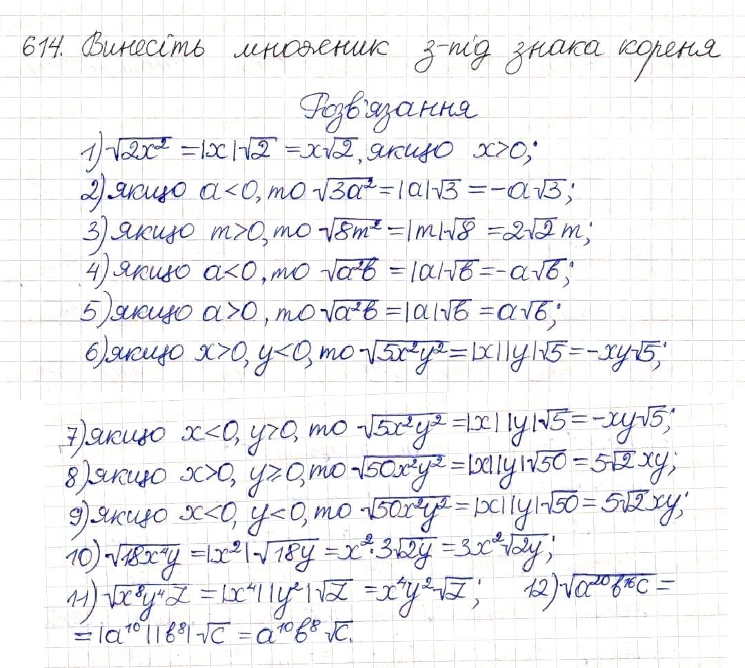 Вправа 614 алгебра 8 клас Будна Тарасенкова Коломієць 2016