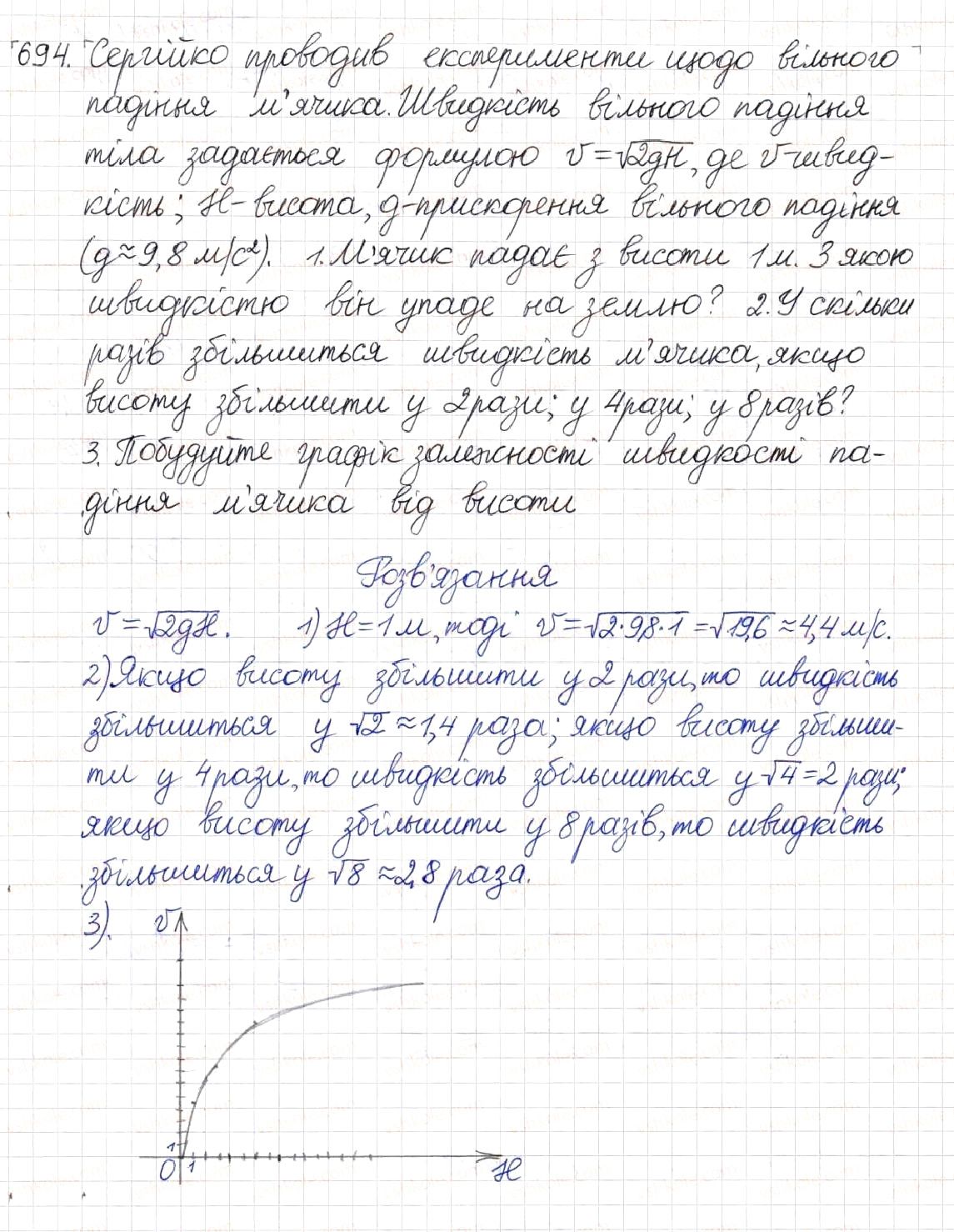 Вправа 694 алгебра 8 клас Будна Тарасенкова Коломієць 2016