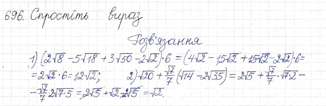 Вправа 696 алгебра 8 клас Будна Тарасенкова Коломієць 2016