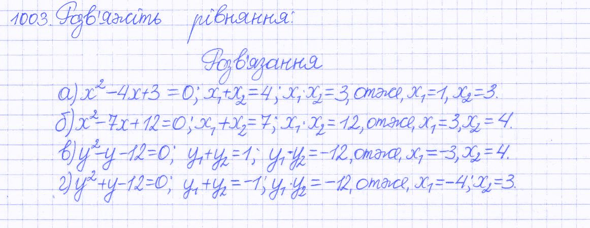 Вправа 1003 алгебра 8 клас Бевз 2016