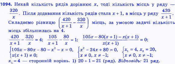 Вправа 1094 алгебра 8 клас Бевз 2016
