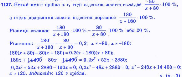 Вправа 1127 алгебра 8 клас Бевз 2016