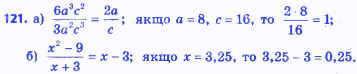 Вправа 121 алгебра 8 клас Бевз 2016