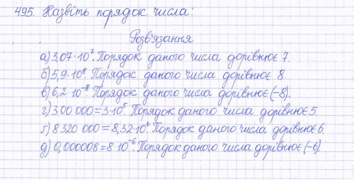 Вправа 495 алгебра 8 клас Бевз 2016