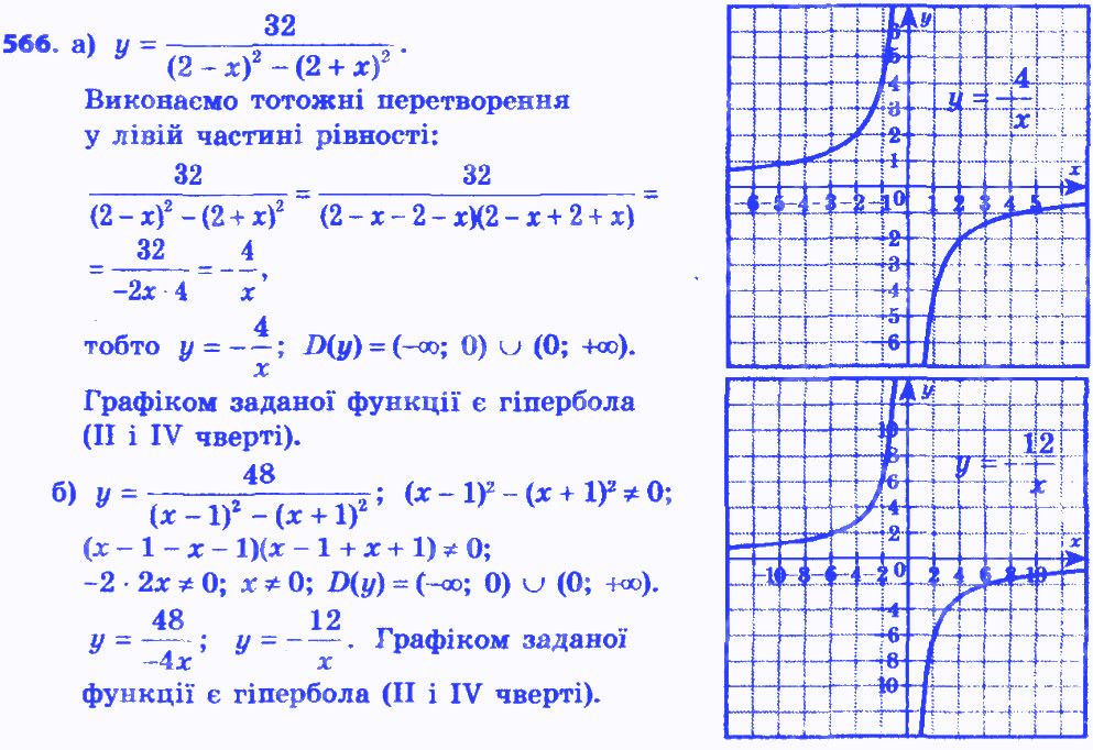 Вправа 566 алгебра 8 клас Бевз 2016