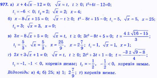 Вправа 977 алгебра 8 клас Бевз 2016