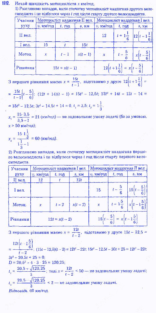 Вправа 1112 алгебра 8 клас Істер 2016