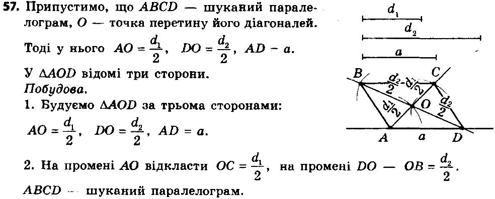 Вправа 57 геометрія 8 клас Істер 2016
