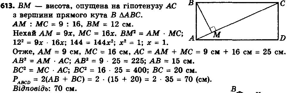 Вправа 613 геометрія 8 клас Істер 2016
