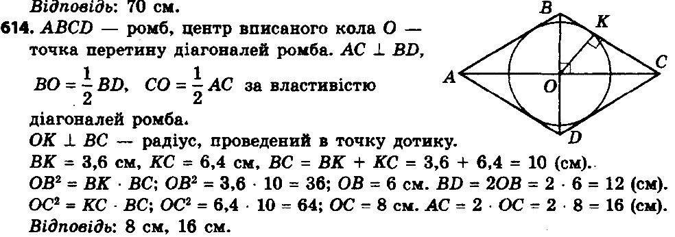 Вправа 614 геометрія 8 клас Істер 2016